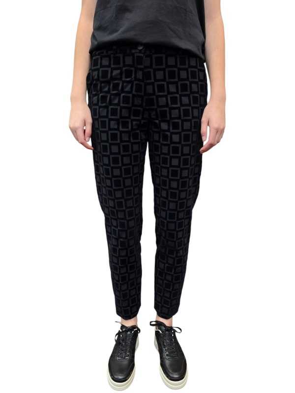 Pantalon noir tech carreaux velours noir RRD Roberto Ricci Designs Femme 25734 10 Fashion Mode Strasbourg Boutique