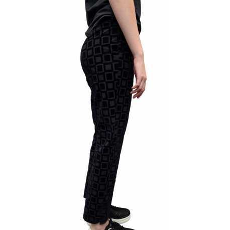 Pantalon noir tech carreaux velours noir RRD Roberto Ricci Designs Femme 25734 10 Fashion Mode Strasbourg Boutique