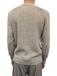Pull col rond sable côtelé viscose laine alpaga Ungaro homme U0314 M5158 18 boutique shop online mode Strasbourg vêtement