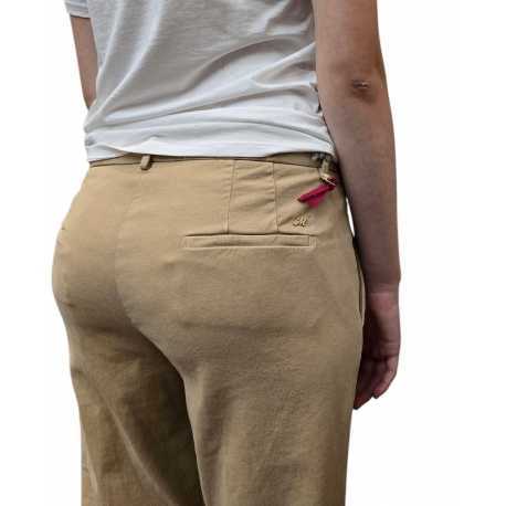 Pantalon chino coton gratté NewYork Carrot sable Mason's femme 4PNT2C243 CBE820 230 boutique mode Strasbourg vêtement