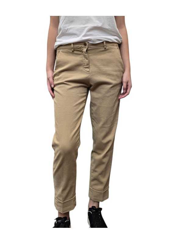 Pantalon chino coton gratté NewYork Carrot sable Mason's femme 4PNT2C243 CBE820 230 boutique mode Strasbourg vêtement