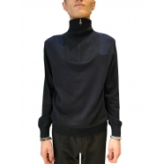 Pull col zipé troyer noir coton soie cachemire Baldessarini homme B4 30111 5244 9301 boutique mode Strasbourg vêtement