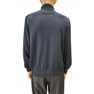 Pull col zipé troyer noir coton soie cachemire Baldessarini homme B4 30111 5244 9301 boutique mode Strasbourg vêtement