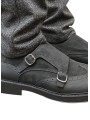 Mocassins double boucle bi matière noir suède cuir gravé Ungaro homme 30215 A boutique shop mode Strasbourg vêtement
