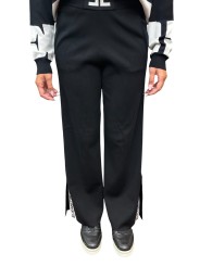 Pantalon jog maille noir bande blanche Elisabetta Franchi Femme KP69S EF3 Fashion Mode Vêtements Strasbourg