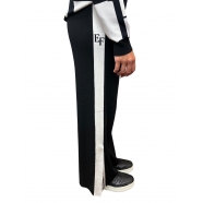 Pantalon jog maille noir bande blanche Elisabetta Franchi Femme KP69S EF3 Fashion Mode Vêtements Strasbourg