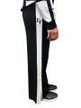 Pantalon jog maille noir bande blanche Elisabetta Franchi Femme KP69S EF3 Fashion Mode Vêtements Strasbourg