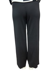 Pantalon jog maille noir bande blanche Elisabetta Franchi Femme KP69S EF3 Fashion Mode Vêtements Strasbourg
