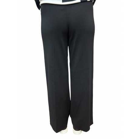 Pantalon jog maille noir bande blanche Elisabetta Franchi Femme KP69S EF3 Fashion Mode Vêtements Strasbourg