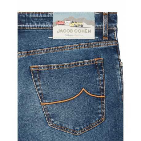  Jeans délavé jacron course Cortina bouton Duomo Jacob Cohen homm Bard S4213 V1 200D boutique Strasbourg vêtement fashion