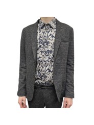 Veste costume tweed jersey noir ecru Ungaro homme U2005J G5660 70 boutique Strasbourg online shop jacket costume