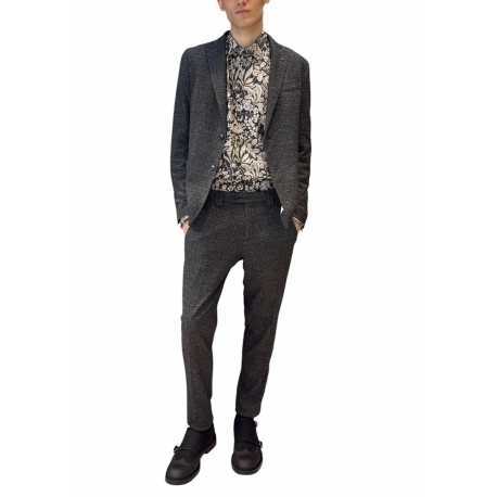 Veste costume tweed jersey noir ecru Ungaro homme U2005J G5660 70 boutique Strasbourg online shop jacket costume