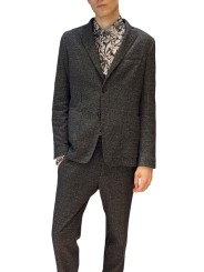 Veste costume tweed jersey noir ecru Ungaro homme U2005J G5660 70 boutique Strasbourg online shop jacket costume