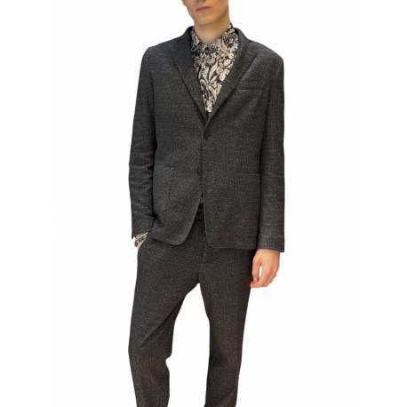Veste costume tweed jersey noir ecru Ungaro homme U2005J G5660 70 boutique Strasbourg online shop jacket costume