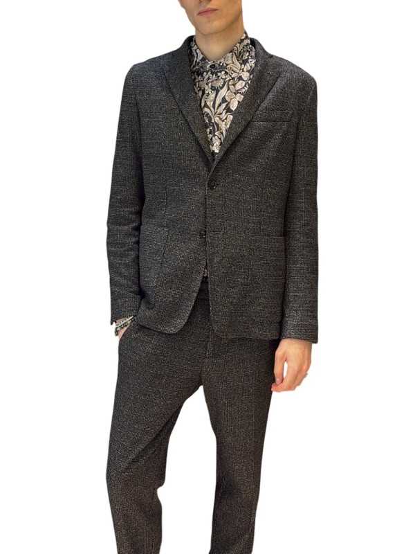 Veste costume tweed jersey noir ecru Ungaro homme U2005J G5660 70 boutique Strasbourg online shop jacket costume