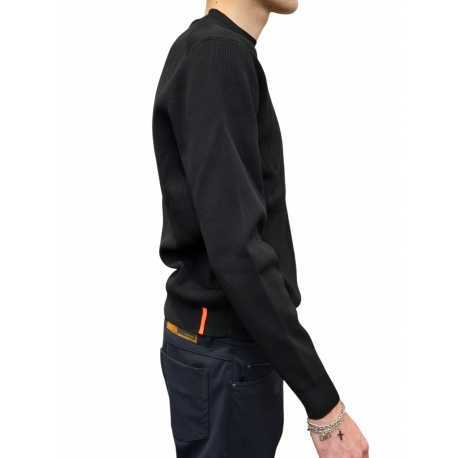 Pull col rond maille chaussette tech noir RRD Roberto Ricci Designs homme 25124 10 boutique mode Strasbourg vêtement sport 