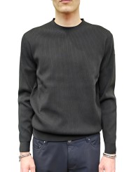 Pull col rond maille chaussette tech noir RRD Roberto Ricci Designs homme 25124 10 boutique mode Strasbourg vêtement sport 