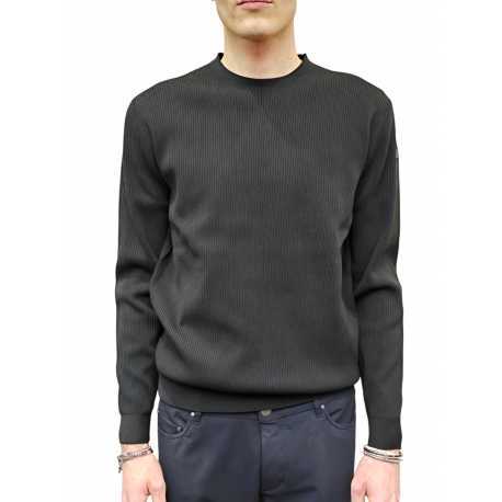 Pull col rond maille chaussette tech noir RRD Roberto Ricci Designs homme 25124 10 boutique mode Strasbourg vêtement sport 