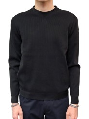 Pull col rond maille chaussette tech noir RRD Roberto Ricci Designs homme 25124 10 boutique mode Strasbourg vêtement sport 