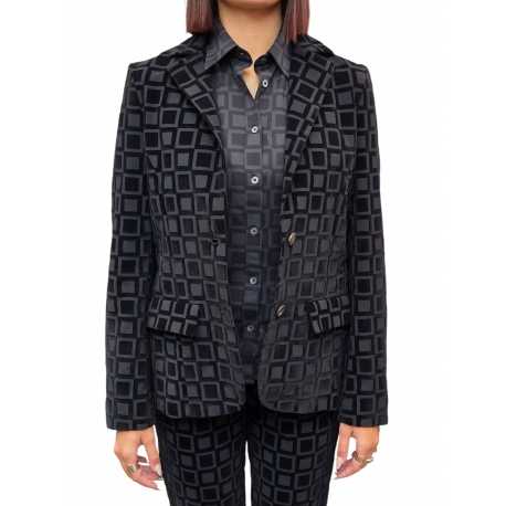 VESTE NOIR TECH CARREAUX VELOURS RRD Roberto Ricci Designs Femme 25604 10 boutique shop online mode Strasbourg vêtement