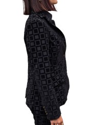 VESTE NOIR TECH CARREAUX VELOURS RRD Roberto Ricci Designs Femme 25604 10 boutique shop online mode Strasbourg vêtement