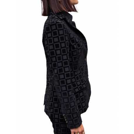 VESTE NOIR TECH CARREAUX VELOURS RRD Roberto Ricci Designs Femme 25604 10 boutique shop online mode Strasbourg vêtement
