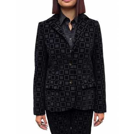 VESTE NOIR TECH CARREAUX VELOURS RRD Roberto Ricci Designs Femme 25604 10 boutique shop online mode Strasbourg vêtement