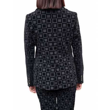 VESTE NOIR TECH CARREAUX VELOURS RRD Roberto Ricci Designs Femme 25604 10 boutique shop online mode Strasbourg vêtement