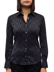 CHEMISE NOIR CARREAUX NOIR ROBERTO RICCI DESIGNS FEMME 25815 10 STRASBOURG MODE BOUTIQUE 