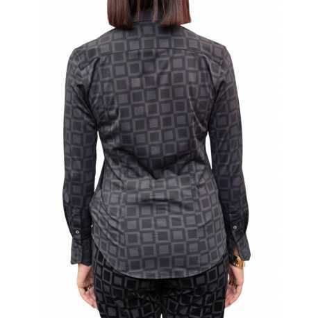 CHEMISE NOIR CARREAUX NOIR ROBERTO RICCI DESIGNS FEMME 25815 10 STRASBOURG MODE BOUTIQUE 