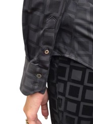 CHEMISE NOIR CARREAUX NOIR ROBERTO RICCI DESIGNS FEMME 25815 10 STRASBOURG MODE BOUTIQUE 