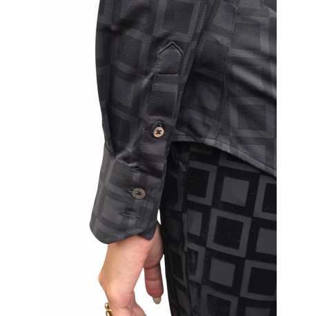 CHEMISE NOIR CARREAUX NOIR ROBERTO RICCI DESIGNS FEMME 25815 10 STRASBOURG MODE BOUTIQUE 