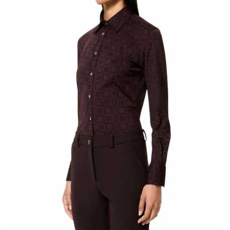 Chemise prune carreaux prune RRD Roberto Ricci Design Femme 25815 73 Fashion Mode Strasbourg Vêtements shirt boutique