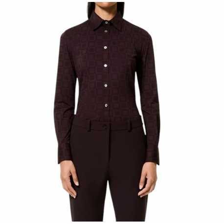 Chemise prune carreaux prune RRD Roberto Ricci Design Femme 25815 73 Fashion Mode Strasbourg Vêtements shirt boutique