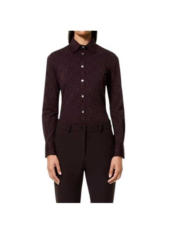 Chemise prune carreaux prune RRD Roberto Ricci Design Femme 25815 73 Fashion Mode Strasbourg Vêtements shirt boutique