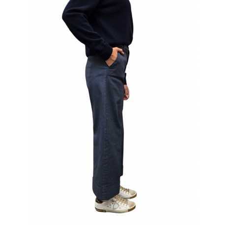 Pantalon chino coton métallisé Newyork Studio Crop large Masons femme 4PNT6R830 CBE143 309 boutique mode Strasbourg vêtement