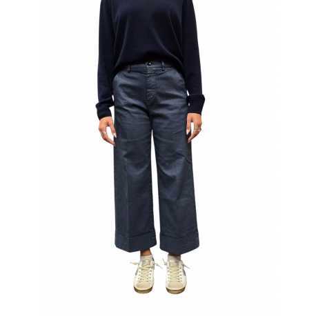 Pantalon chino coton métallisé Newyork Studio Crop large Masons femme 4PNT6R830 CBE143 309 boutique mode Strasbourg vêtement