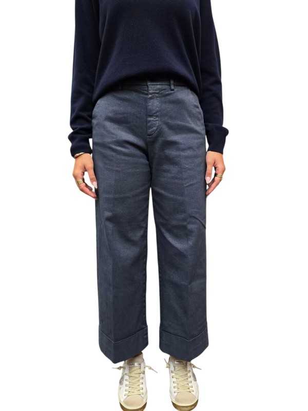 Pantalon chino coton métallisé Newyork Studio Crop large Masons femme 4PNT6R830 CBE143 309 boutique mode Strasbourg vêtement