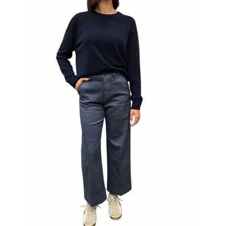 Pantalon chino coton métallisé Newyork Studio Crop large Masons femme 4PNT6R830 CBE143 309 boutique mode Strasbourg vêtement