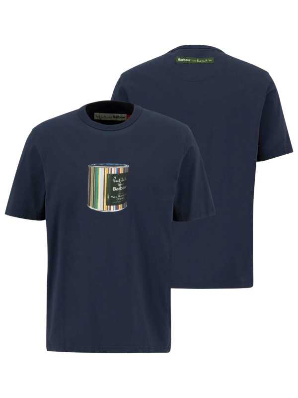 T-shirt bleu print Pot cire baya Barbour by Paul Smith Homme femme MTS1526NY91boutique shop mode Strasbourg vêtement