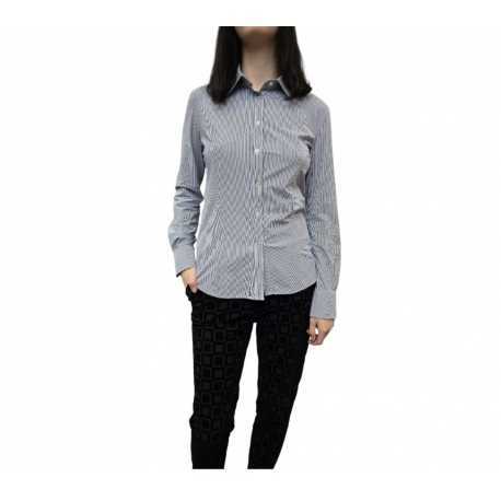 Chemise micro dessins ciel blanche RRD Roberto Ricci Designs Femme 25805 V05 Strasbourg Fashion Boutique Mode