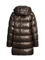 Doudoune Ivonne laquée long médium capuche Earth Brown Parajumpers Femme PWPULP33 0109 Fashion Mode Strasbourg Boutique Online