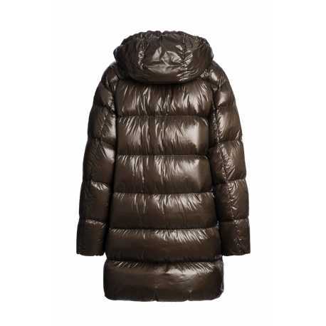 Doudoune Ivonne laquée long médium capuche Earth Brown Parajumpers Femme PWPULP33 0109 Fashion Mode Strasbourg Boutique Online