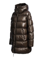 Doudoune Ivonne laquée long médium capuche Earth Brown Parajumpers Femme PWPULP33 0109 Fashion Mode Strasbourg Boutique Online