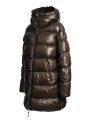 Doudoune Ivonne laquée long médium capuche Earth Brown Parajumpers Femme PWPULP33 0109 Fashion Mode Strasbourg Boutique Online