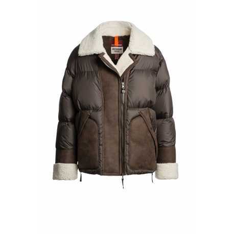 Perfecto nylon mouton Chyna Earth Brown Parajumpers Femme PWJKHN31 0109 Fashion Mode Strasbourg Boutique Online