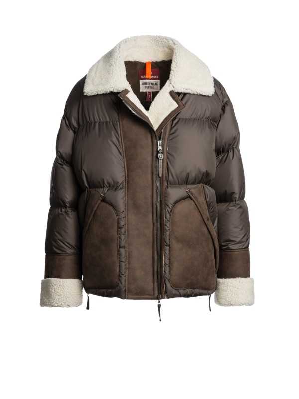 Perfecto nylon mouton Chyna Earth Brown Parajumpers Femme PWJKHN31 0109 Fashion Mode Strasbourg Boutique Online
