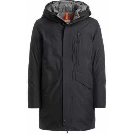 Doudoune Hayate longue lisse mat capuche noir Parajumpers Homme PMJKBL02 0541 Fashion Mode Strasbourg Boutique