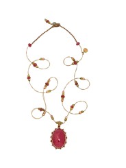 Collier Tibétain Stib Rubelite Pink 53-TIB1-RUBEL Sharing Boutique Strasbourg Jewelery online 