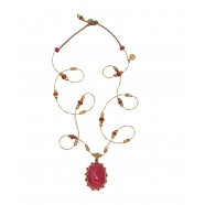 Collier Tibétain Stib Rubelite Pink 53-TIB1-RUBEL Sharing Boutique Strasbourg Jewelery online 